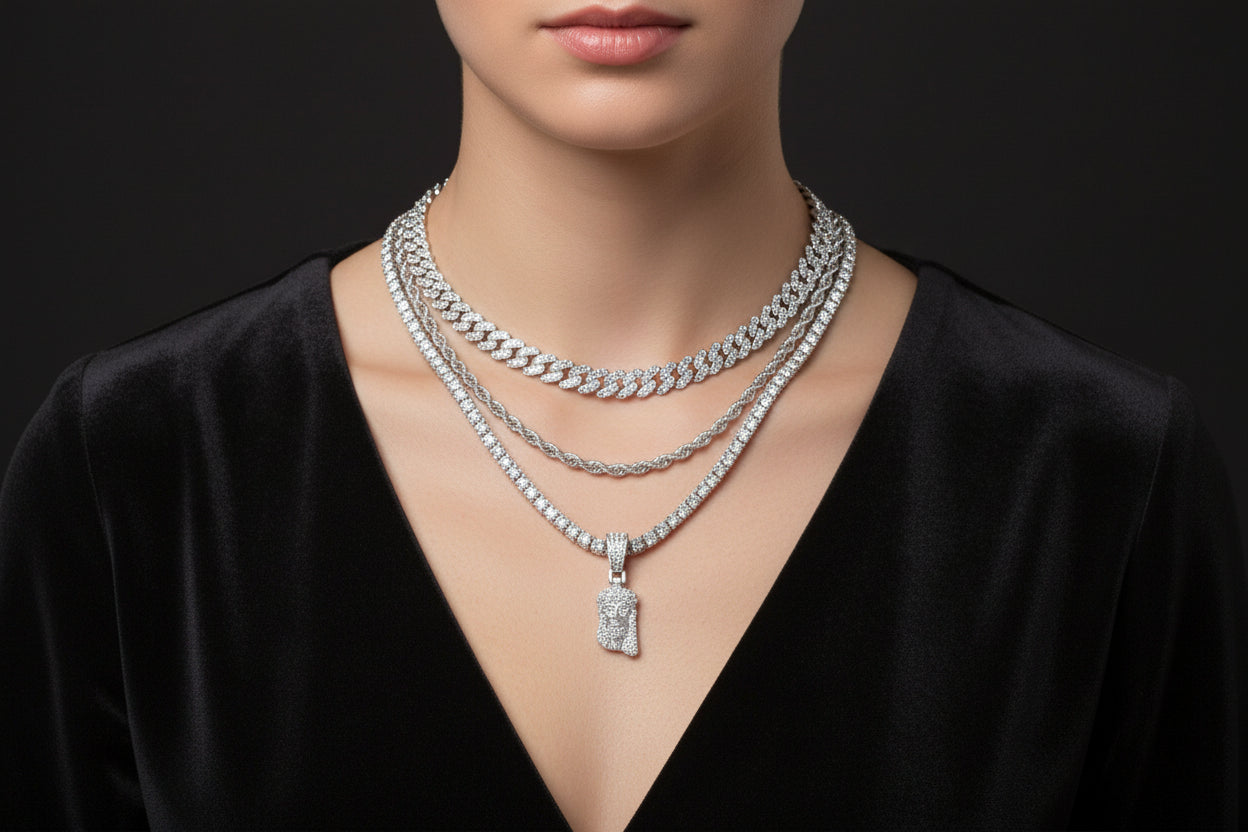 Crown of Luxury" studded necklace