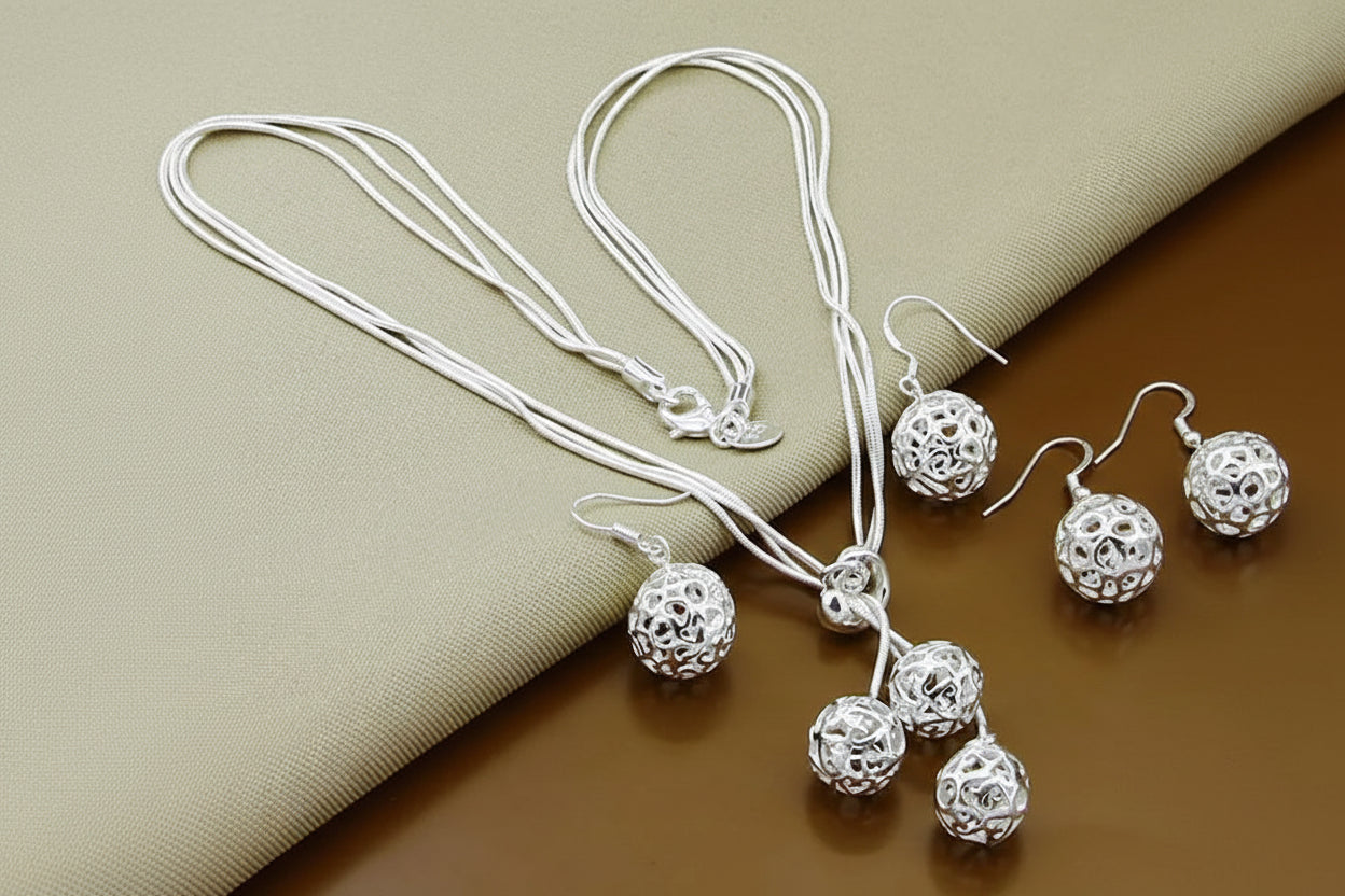 Drop Earrings Necklace Jewelry Set