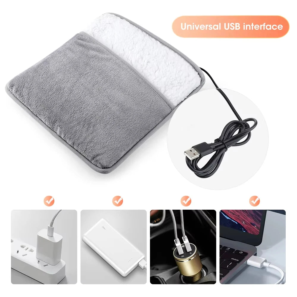 Cozy Winter USB Electric Foot Warmer – Soft Plush Heating Pad for Warm, Relaxed & Comfortable Feet