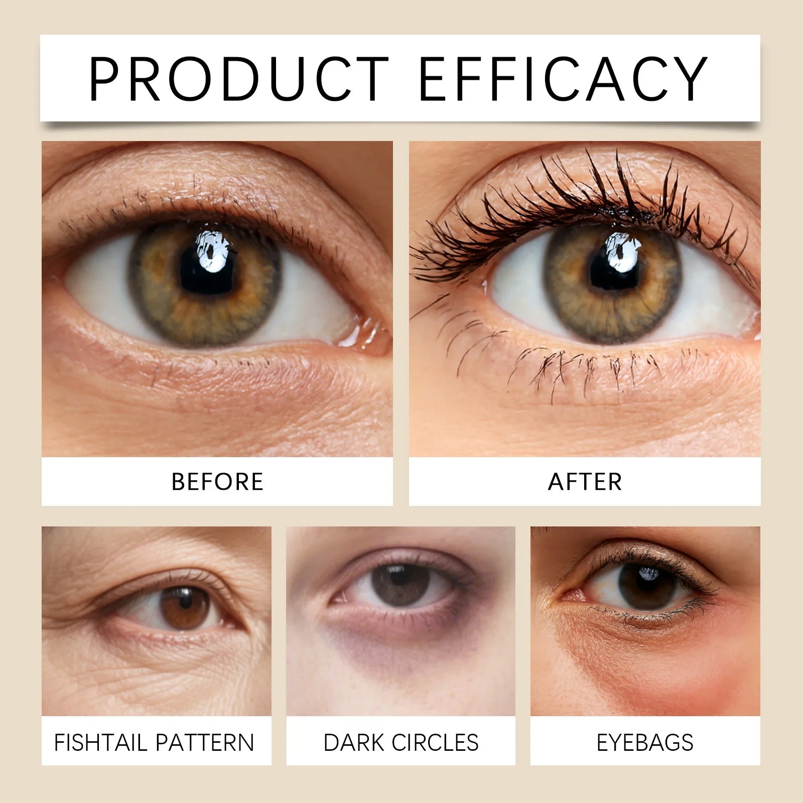 Anti-aging eye cream reducing fine lines under eyes