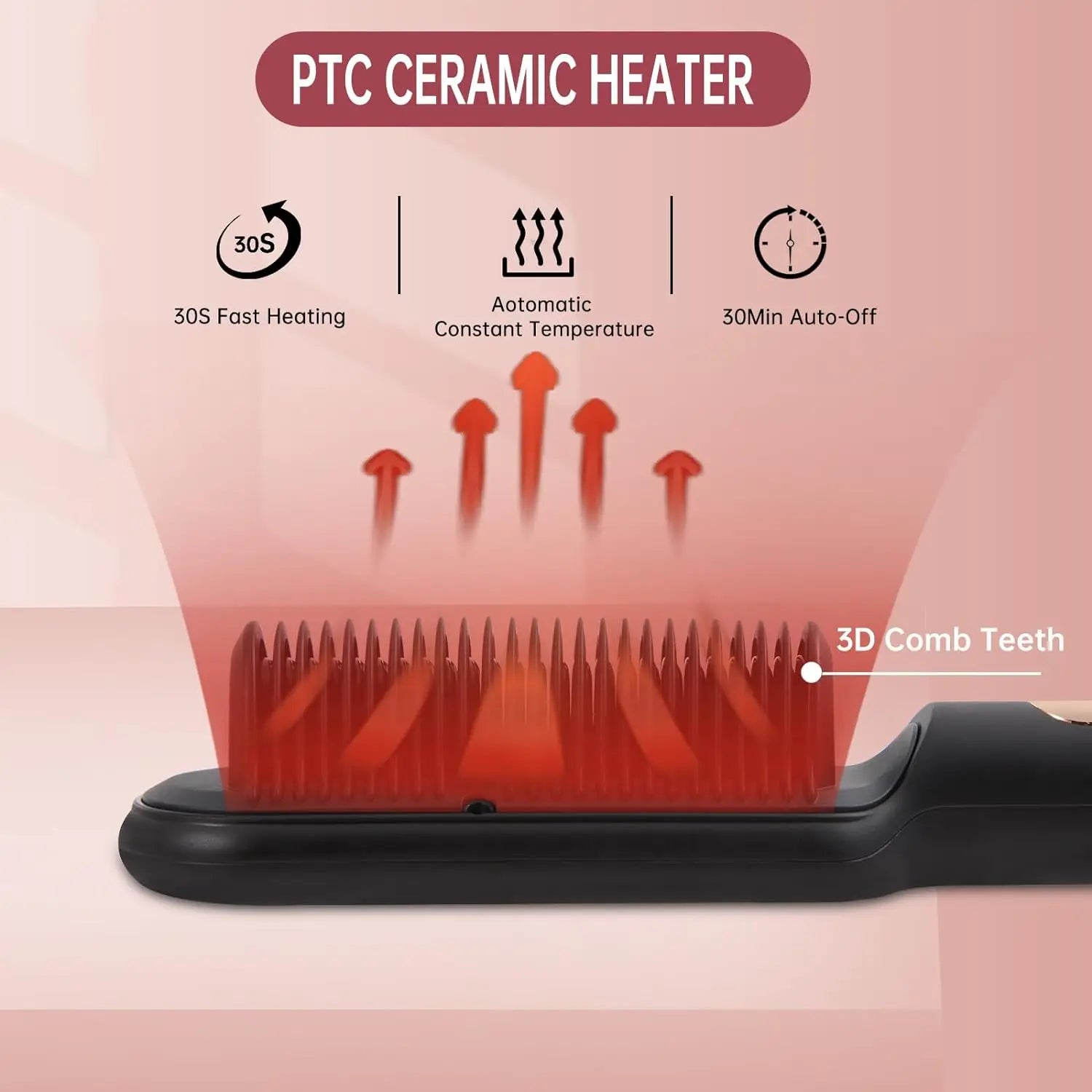Fast Heating Ionic Hair Straightener Brush