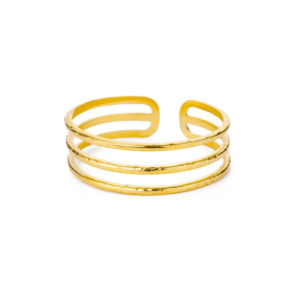 Gold bracelet on a white background