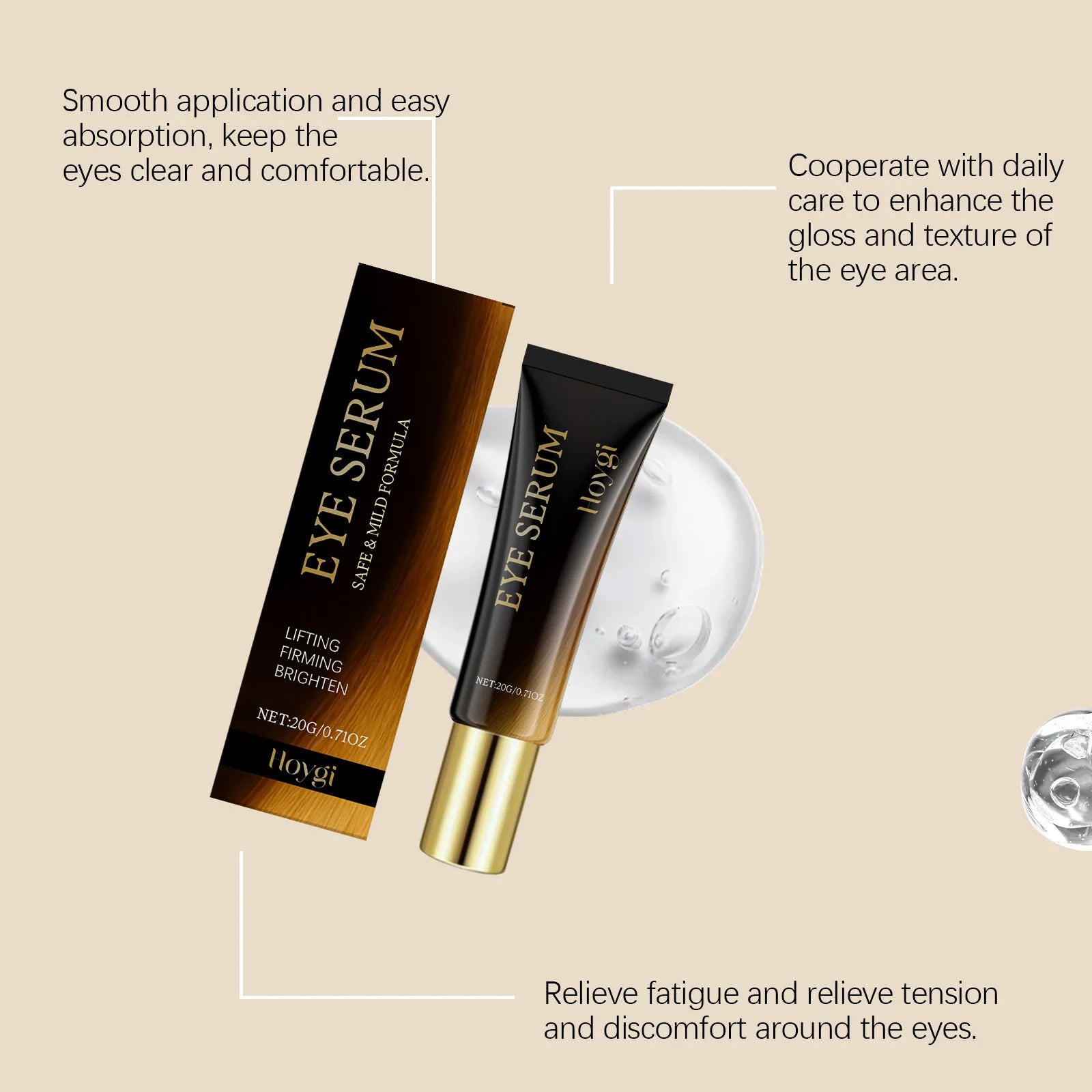 Lightweight eye treatment cream for under eye area