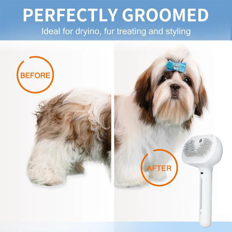 Dog Grooming Steam Spray Brush