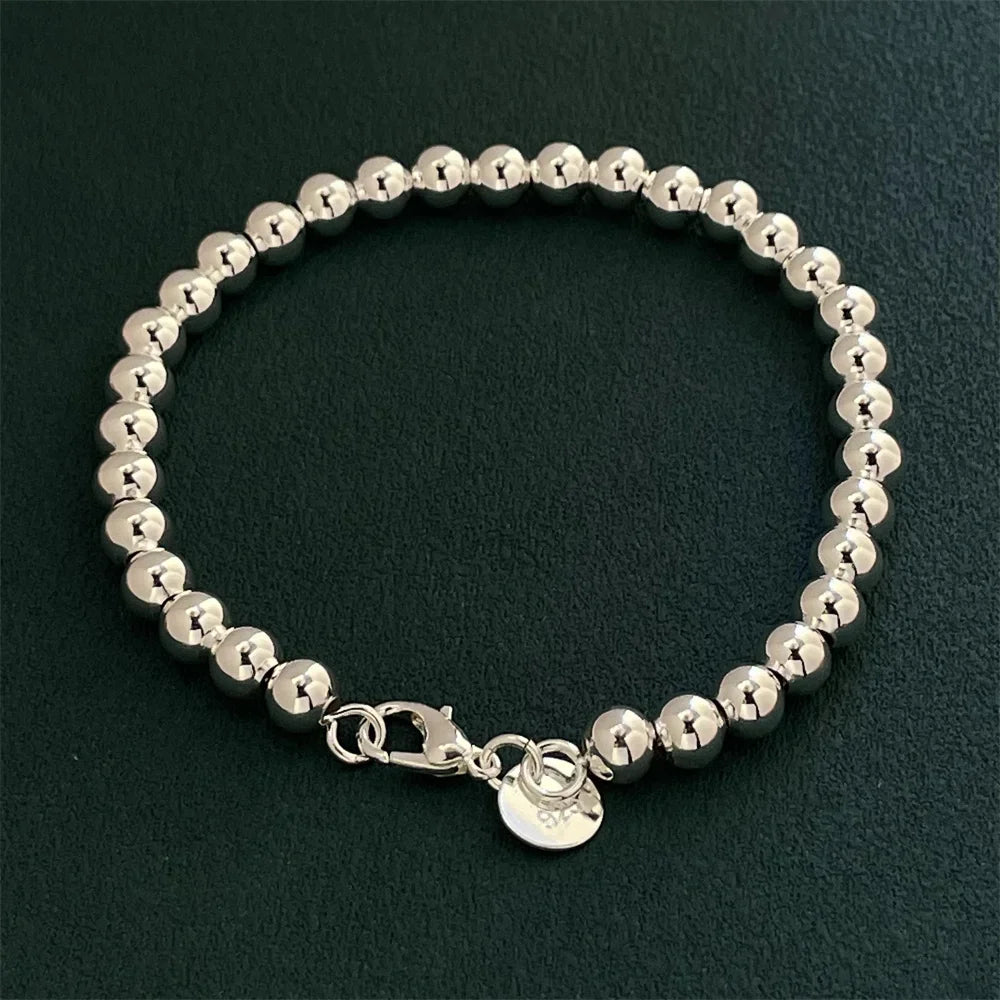 Sterling Silver 6MM Bead Bracelet