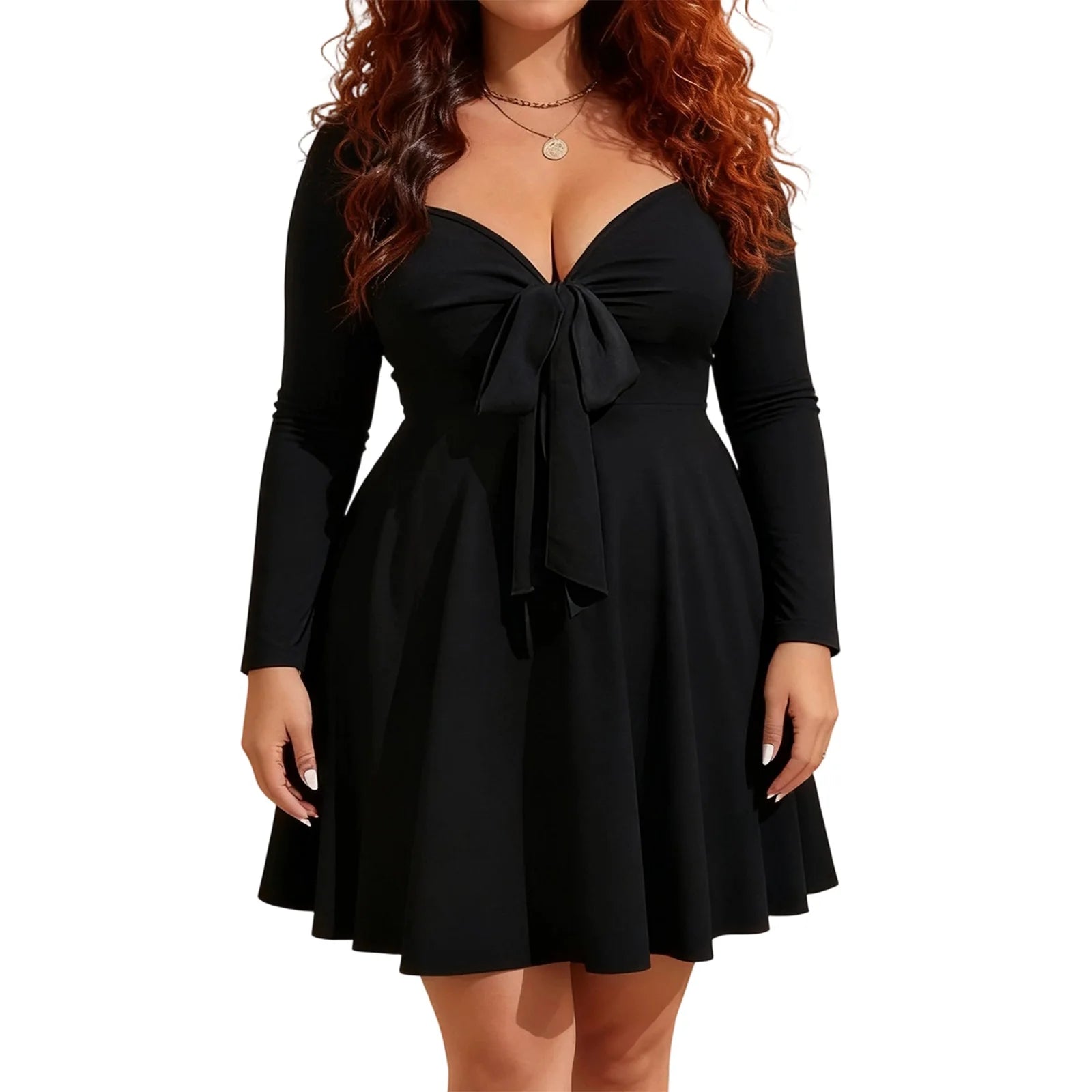 Plus-Size Flattering Belted Dress