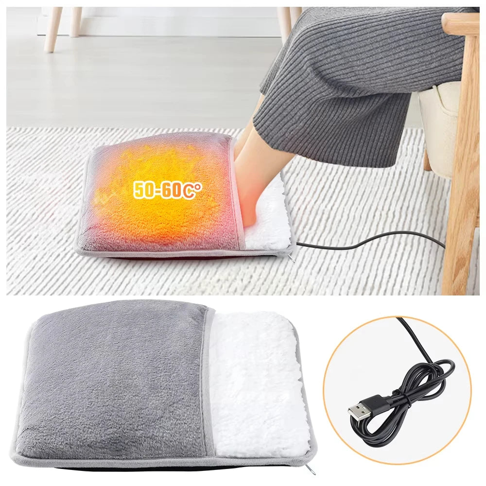 Cozy Winter USB Electric Foot Warmer – Soft Plush Heating Pad for Warm, Relaxed & Comfortable Feet