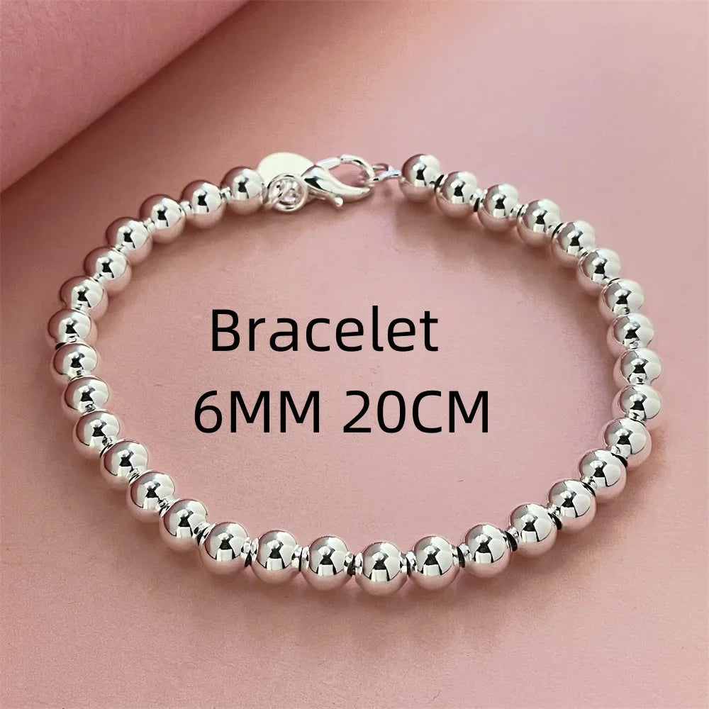 Sterling Silver 6MM Bead Bracelet